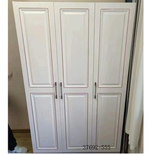 Modern Minimalist Wardrobe <b>Cabinet</b> with Drawers Flat Panel Hinged Doors MDF Material Freestanding <b>Bedroom</b> Furniture 37692-2402 - Product Image 6