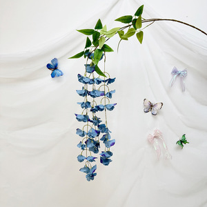 Usine de fleurs artificielles Meiyu Craft, guirlandes de glycine artificielles suspendues 138 cm, fleurs en soie faites à la main, décoration pour toits, pavillons, cours. - Product Image 4