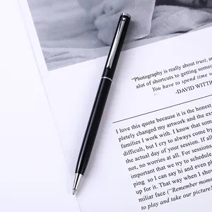 SHULI 2021 çin fabrika satış mağazaları metal tükenmez kalem fantezi özel logo ince tükenmez kalem metal beyaz siyah çevirmeli kalem otel düğün için