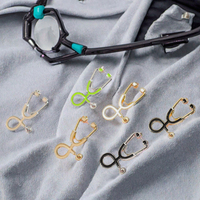 Minuscule or argent médical stéthoscope broche broches pour médecins mariage fiançailles collier broche épinglette bouton Badge en alliage