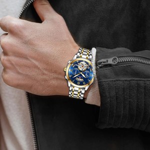 <span class=keywords><strong>Montre</strong></span> <span class=keywords><strong>Homme</strong></span> de Luxe Haut de Gamme en Acier Inoxydable Luminescente, <span class=keywords><strong>Montre</strong></span> Décontractée <span class=keywords><strong>Chic</strong></span> Étanche 3 ATM pour Sport et Extérieur - Product Image 4