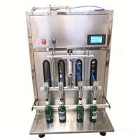 Machine de remplissage automatique de bouteilles liquides à commande PLC à 4 têtes pour l'eau, le jus, le vin et les boissons