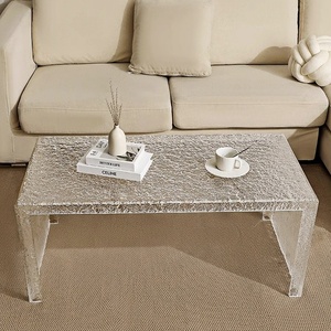 S Table d'appoint acrylique Table basse acrylique <span class=keywords><strong>Transparent</strong></span> Grain Table d'appoint mode Table basse eau <span class=keywords><strong>ondulé</strong></span> Table à thé - Product Image 3
