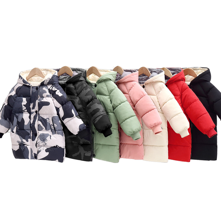 Wholesale Medium Length Children Cotton Jacket Girls Casual Winter