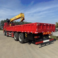 Camión Grúa Nuevo M3000 8x4 de China Shaanxi Automobile Delong con Motor Weichai de 350 Caballos de Fuerza, Combinación de Colores Rojo y Amarillo