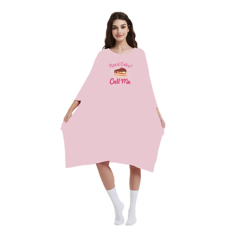 Custom Logo 100 Cotton Sleeping Tshirts Summer Soft Bamboo Nightgown Sleep Dress Nightgown