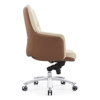 Chaise de bureau exécutive moderne en cuir à dossier haut avec réglage en hauteur et pivotant à 360° pour réunions et accueil des visiteurs