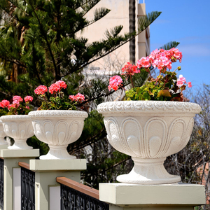 Maceta de Arte de resina <span class=keywords><strong>romana</strong></span> Vintage única de 10 pulgadas-urna artesanal antigua, jarrón de pedestal decorativo para interior/exterior, resina Ideal - Product Image 6