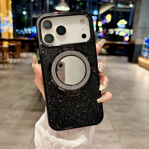 Custodia per telefono con strass di lusso con supporto per Glitter specchio elettrolitico <span class=keywords><strong>Cover</strong></span> protettiva impugnatura per <span class=keywords><strong>Apple</strong></span> 16promax - Product Image 6