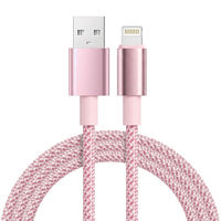 Kabel Data Pengisian Cepat USB 3.0 Tipe-C dengan 2.4A untuk iPhone, Casing Aluminium, Jalinan TPE+ABS