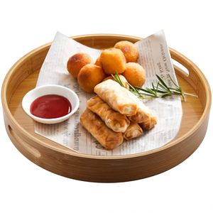 Plateau de service en bambou avec poignées, plateau à thé, plateau de service - Product Image 4