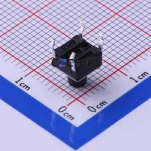 TC-1102-B-G-B Tactile Switch Through hole Component THT-4P,6x6mm Switch Single Pole Single Throw Round Button 1.6N Through Hole - Product Image 2