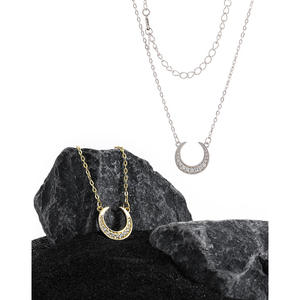 <span class=keywords><strong>Collier</strong></span> en argent pur S925 pour femmes, design de <span class=keywords><strong>lune</strong></span> inversée en diamant, é<span class=keywords><strong>l</strong></span>égant et haut de gamme - Product Image 1