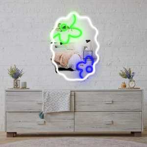 Enseigne néon LED Anime avec motif fleur et nuage, miroir lumineux, alimentation USB, intensité réglable, multicolore pour la maison et les centres commerciaux - Product Image 2
