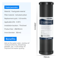Cartouche de filtre à eau en bloc de charbon actif CTO de 10 pouces et 5 microns, filtre de remplacement pour système de purification d'eau potable