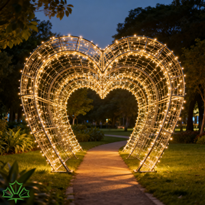 SENZHAO 3D LED Heart Arch <b>Light</b> Metal Frame Walkway Motif <b>Light</b> for Wedding Street Garden Decor - Product Image 4