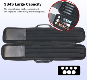 Estuche para Taco de Billar de Muestra Gratuita, Estuche para Taco de Billar 2x2 con Capacidad para 2 Tacos y 2 Bolsillos con Cremallera para Accesorios, Estuche de Poliéster Resistente para Taco de Billar - Product Image 6