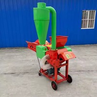 2 en 1 Combiné Bétail Fourrage Ensilage Paille Coupeur Herbe Chopper Broyeur Coupe-paille Machine Alimentation animale Ferme 2000 kg/h