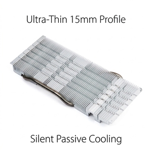 Disipador de Calor para GPU ITX Ultrafino |   Tubo de Calor de Cobre Niquelado + Aletas de Aluminio |   Enfriamiento Pasivo Silencioso para Mini PC y Uso Industrial - Product Image 1