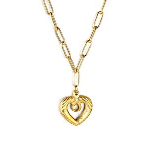 <b>Simple</b> Dancing Dance Waterproof Stainless Steel Delicate Pendant <b>Necklace</b> Love Heart Chain Mama <b>Necklace</b> for Women - Product Image 1