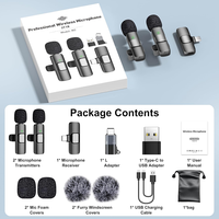 Microphone Col de Cygne Professionnel et Micro-Cravate Lavalier Sans Fil Avec Récepteur pour Enregistrement Vidéo et Interviews sur iPhone