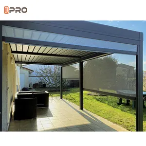 Bán buôn cơ giới PVC Windproof vườn Patio không thấm nước Zip màn hình ngoài trời Rèm Con lăn mù