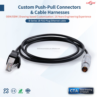 Cable de Red OEM Cat6a Blindado de Alta Velocidad 10Gbps para Sensores Médicos, Serie B 1B, Conector RJ45 para Automóvil y Computadora