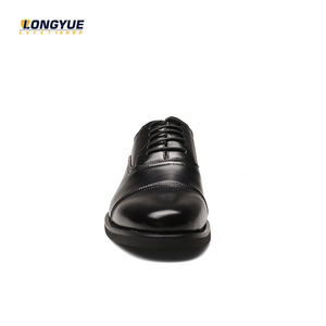 Zapatos de seguridad para oficina, calzado de cuero genuino, negro, liso, resistente al agua, para ocasiones formales - Product Image 5