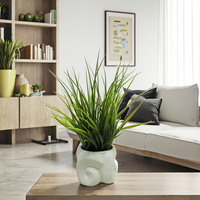 Haute qualité artificielle plante verte oignon herbe réaliste intérieur/extérieur décor à la maison nordique vent Style Pot en plastique pour l'obtention du diplôme