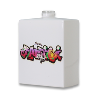 Flacon de parfum carré en verre vide, portable, personnalisé OEM, 30 ml, 50 ml, pour enfants et jeunes, avec motif graffiti