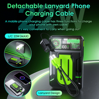 Batterie externe sans fil 10000mAh avec câble détachable, refroidissement par air, charge magnétique 15W rapide, multi-ports 20W, écran LED