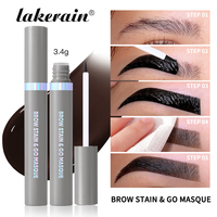 Teinture pour sourcils Private Label Brow Stain and Go Masque, longue tenue, waterproof, séchage rapide, formule nourrissante légère.