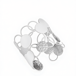 Amy Amy Fashion <b>Cuff</b> <b>Bracelet</b> B1011 <b>Silver</b> Plated Heart Shape Women's Jewelry Gift Trendy Style Zinc Alloy - Product Image 3