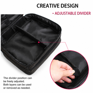 GORFIA Nylon Quilted Diamond Pattern <b>Case</b> Luxury Vintage Style Customized Black Portable Travel <b>Makeup</b> Bags Women Beauty Box - Product Image 5