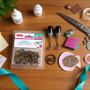 Strass Ilan 5 mm colore caffè per artigianato, confezione da 8g - Product Image 3