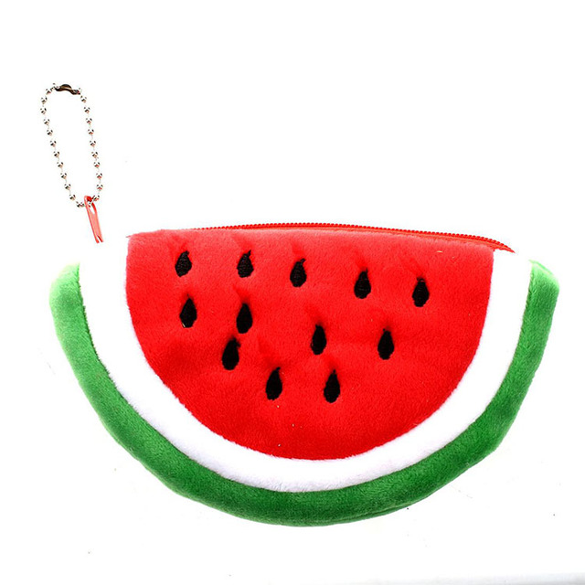 Custom Fruit Shape Plush Pocket Bag Watermelon Coin Purse Plush Toy for Lady