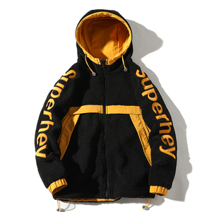 2020 nuevo modelo hip hop chaqueta de alta calidad de invierno personalizado bordado chaqueta de hombre sherpa - Product Image 2