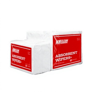 Lingettes sèches écologiques 200g 80gsm douces et absorbantes en spunlace KRClean, chiffons non tissés pour le nettoyage des mains, style rectangulaire simple - Product Image 1