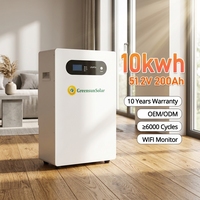 Batterie solaire 51,2 V 200 Ah 400 Ah 1000 Ah Système d'énergie solaire 10 kWh 20 kWh 50 kWh Batterie au lithium LiFePO4 pour onduleur hybride Deye