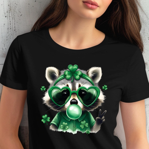 Transfert DTF drôle de raton laveur pour la Saint-<span class=keywords><strong>Patrick</strong></span>, style rétro coquette, prêt à presser à chaud pour les vêtements - Product Image 3