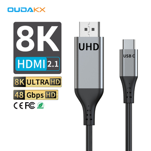 Xu hướng bện 2m 8k60hz <span class=keywords><strong>HDMI</strong></span> để C cáp 2.1 48gbps tốc độ cao HD <span class=keywords><strong>HDMI</strong></span> chuyển đổi <span class=keywords><strong>Adapter</strong></span> Video Cáp cho màn hình TV nhà rạp hát - Product Image 1