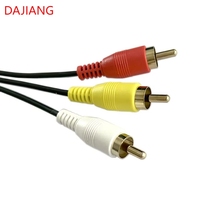 DAJIANG disesuaikan kabel AV Stereo RCA 3RCA 3RCA Aux Audio Video Ekstensi PVC jaket pria KE pria untuk kamera speaker DVD