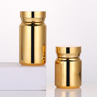 Bouteille de médicaments en plastique doré de luxe 80ml 120ml 150ml, conteneur de capsules pharmaceutiques, pot de supplément de soins de santé