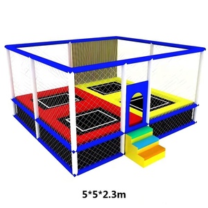 Parc de trampolines pour enfants et familles, standard avec panier de basket + mur adhésif + fosse à <span class=keywords><strong>mousse</strong></span>, <span class=keywords><strong>protection</strong></span> de sécurité, taille personnalisable - Product Image 4
