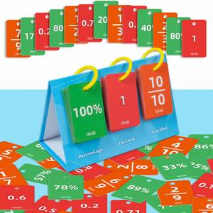 Material didáctico para el aula de escuela primaria en casa: Tabla de porcentaje de doble cara, tabla de decimales y tarjetas manipulativas de fracciones - Product Image 4