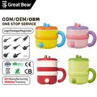 Mini-cocotte électrique portable Great Bear 1,5 L, 600 W, 220 V, antiadhésive, idéale pour l'extérieur et les dortoirs
