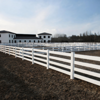 Kit de clôture robuste en vinyle blanc pour enclos à bétail, avec poteaux et rails en PVC à 4 barres, pour ranchs, pâturages et fermes commerciales