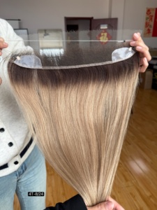 SHY Topper per capelli umani con pizzo frontale, Ombre, Capelli Vergini, Estremità Pieno, Alta Qualità per la Perdita di Capelli sulla Fronte Donna - Product Image 6