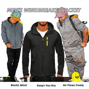 Veste coupe-vent zippée pour homme, imperméable, coupe-vent, respirante, écologique, décontractée, printemps, service OEM, teinte unie - Product Image 2