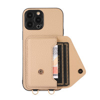 Étui de téléphone en cuir à la mode avec sangle de lanière à bandoulière pour iPhone 15 14 13 12 11 pro max 8 6 7 plus pour la marche de voyage de sport